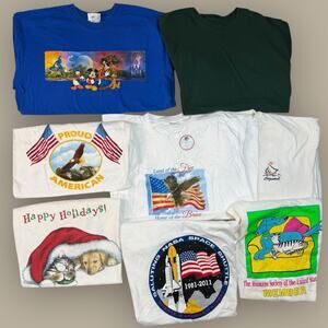 8 Vtg T Shirt Lot Bundle Wholesale Mix Various Sizes 90s Y2K Cats NASA Disney